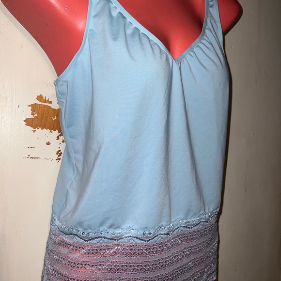 Baby Blue Cami. Baby Blue With Lace Camisole. Size 1X - Picture 3 of 5